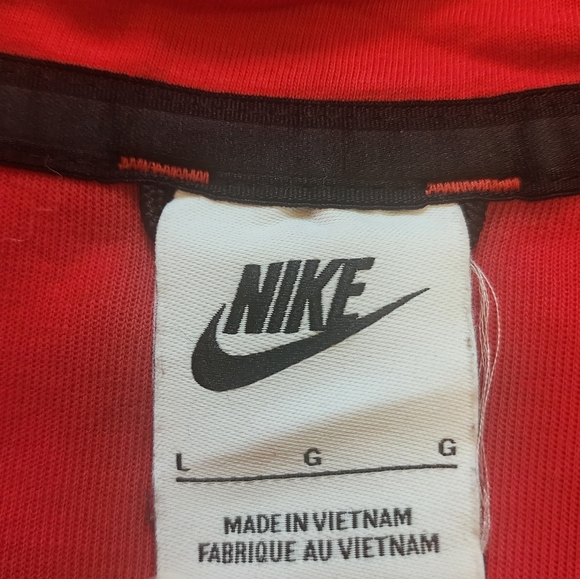 Nike Tech Boy's Red Long Sleeve Hooded Full Zip Up Jacket Large - Picture 5 of 9